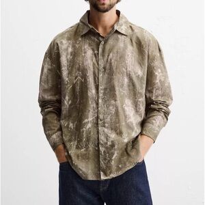 New Zara Men's Tie-Dye Shirt Size M color as showing